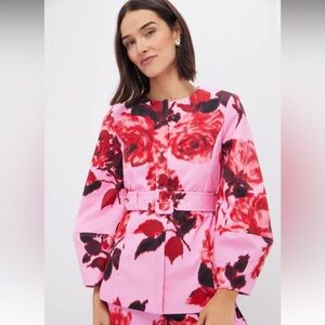 Cerise Blossom long sleeve tunic top